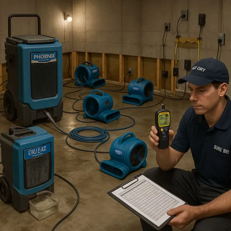 Structural Drying and Dehumidification process in Sisco Heights, WA